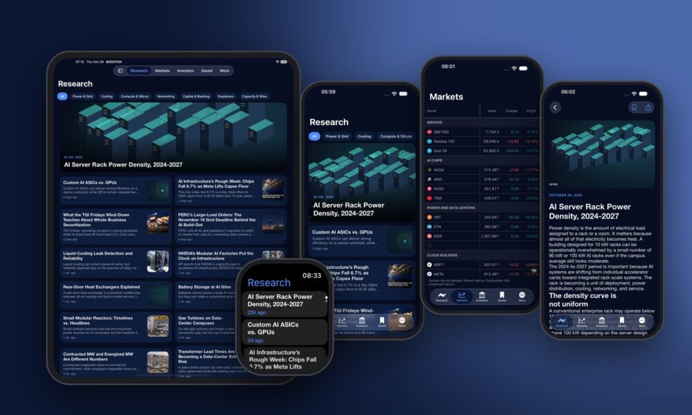 The BOSSTOX App: Markets and the AI Build-Out on iPhone, iPad and Apple Watch