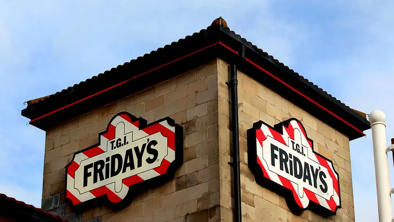 T.G.I. Friday's signs on a restaurant building